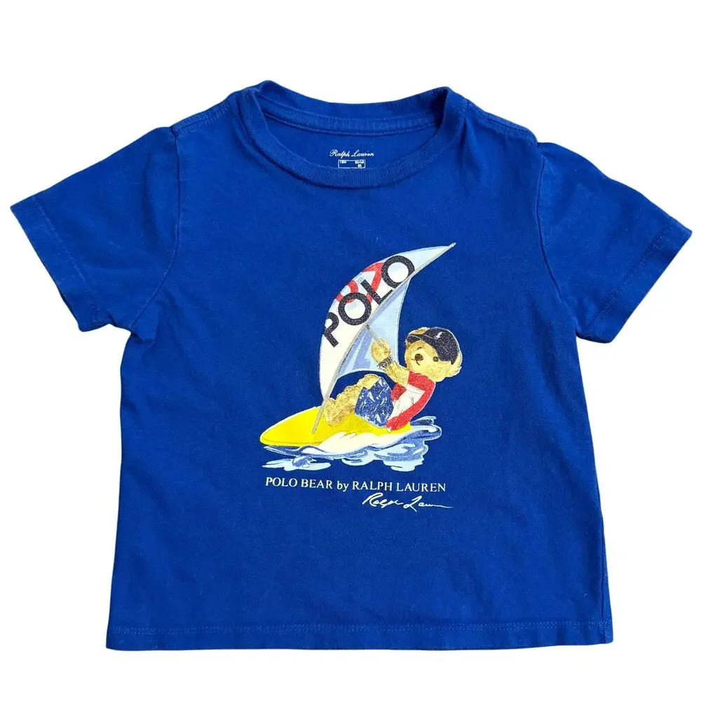 Polo Bear By Ralph Lauren Shirt Windsurfer Short Sleeve Blue Size Baby 18M